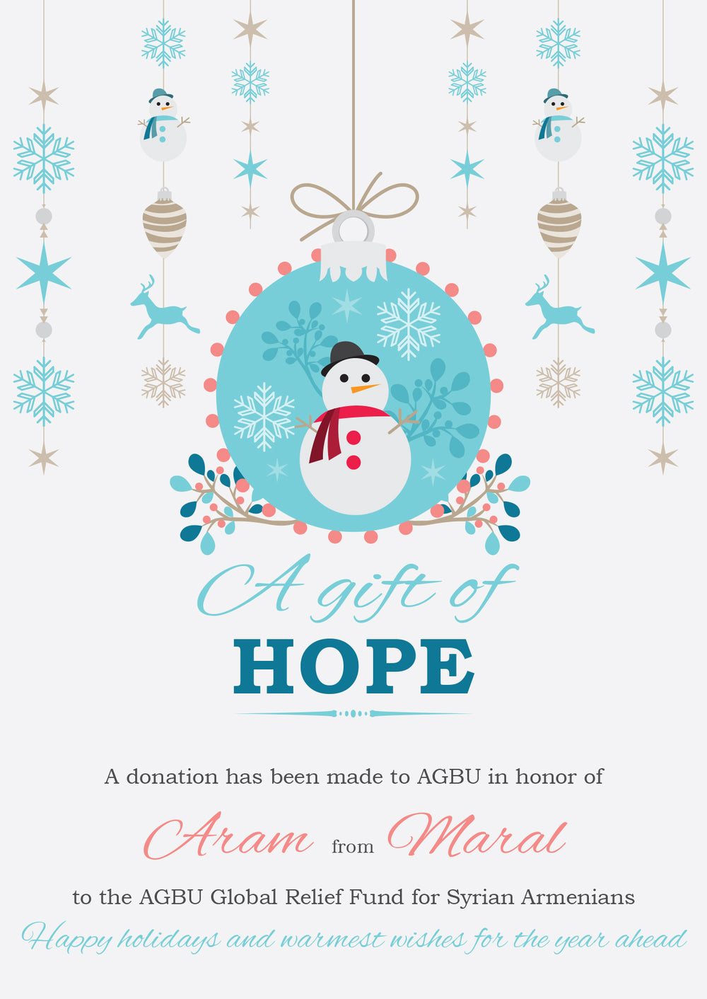 A Gift of Hope for Christmas: AGBU Global Relief Fund for Syria