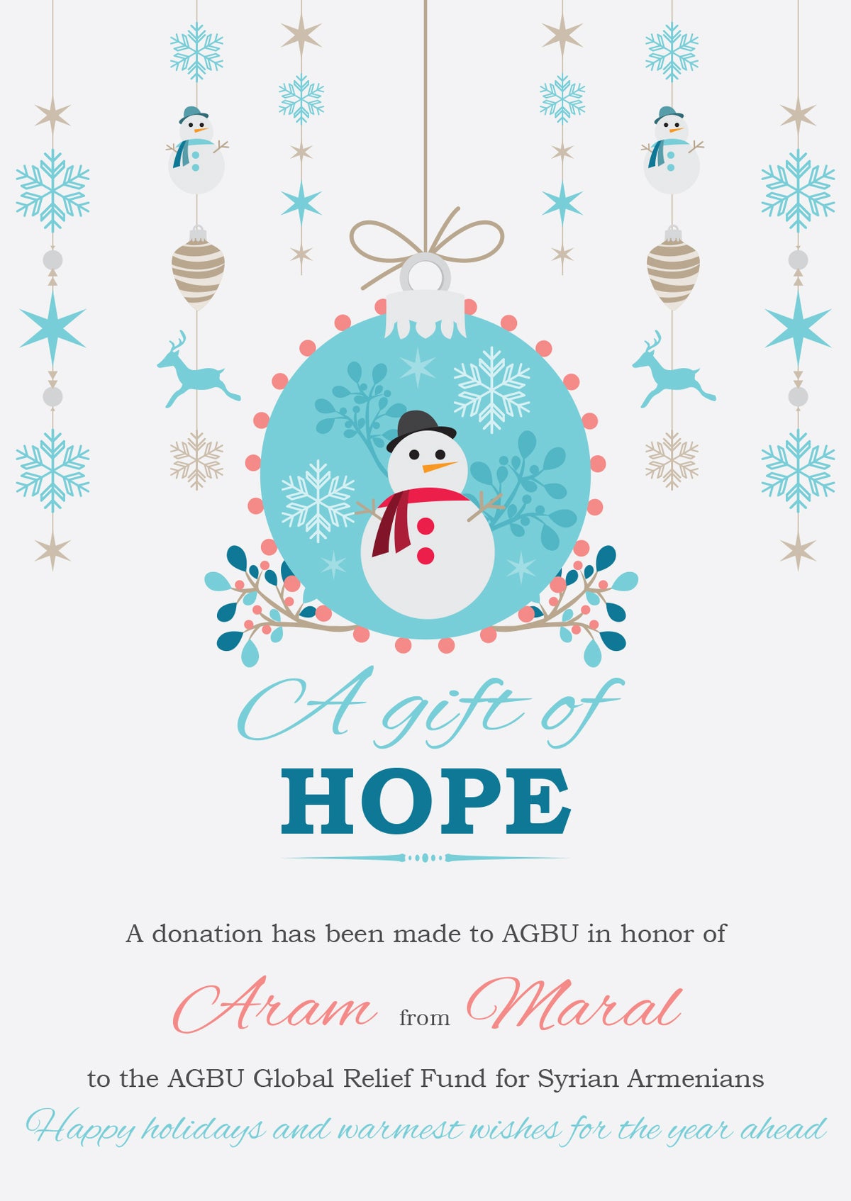 A Gift of Hope for Christmas: AGBU Global Relief Fund for Syria