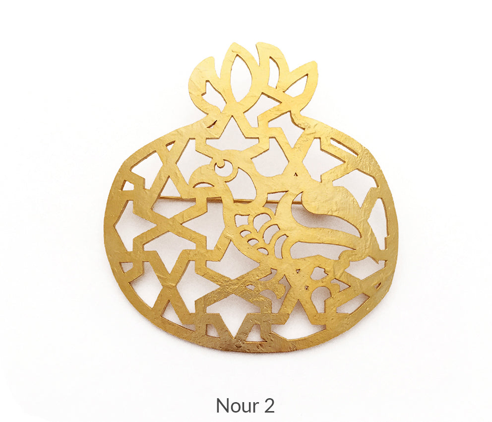 NARINÉE- ‘NOUR’ pomegranate brooches