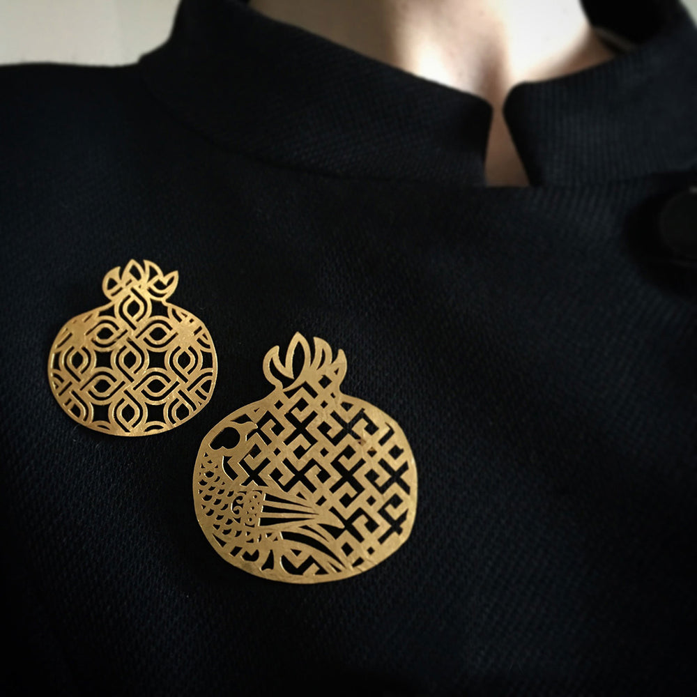 NARINÉE- ‘NOUR’ pomegranate brooches