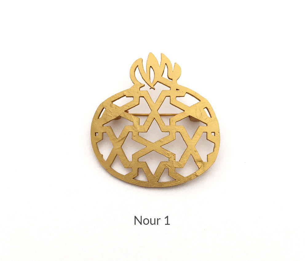 NARINÉE- ‘NOUR’ pomegranate brooches